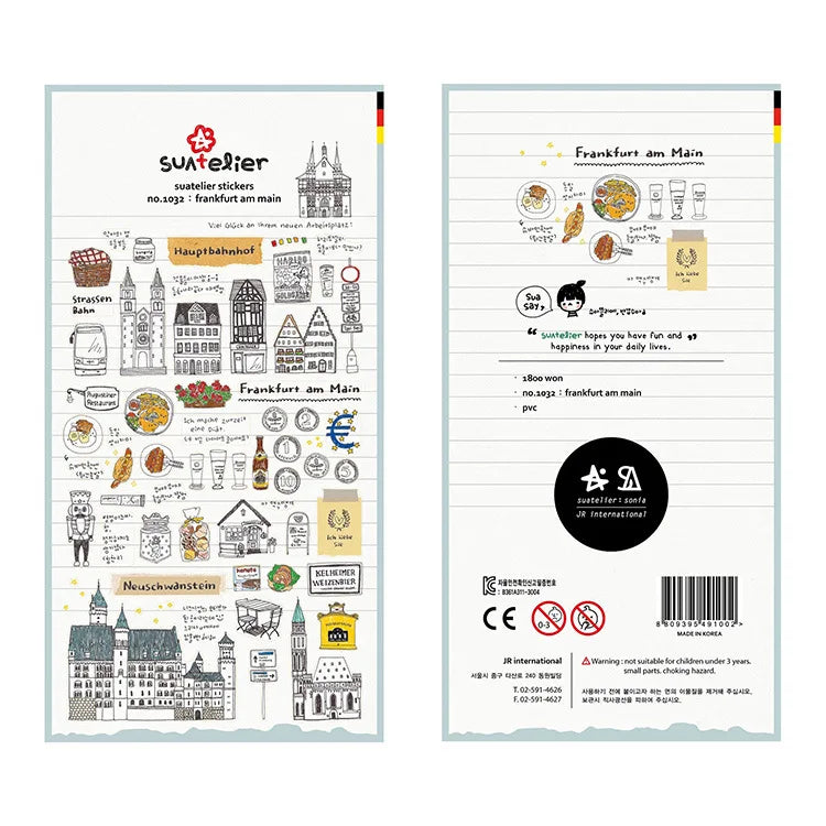 Korean Brand Suatelier Collection Daily Food Vlog Stickers DIY Scrapbooking Journey Diary Stationery Stickers Supplies
