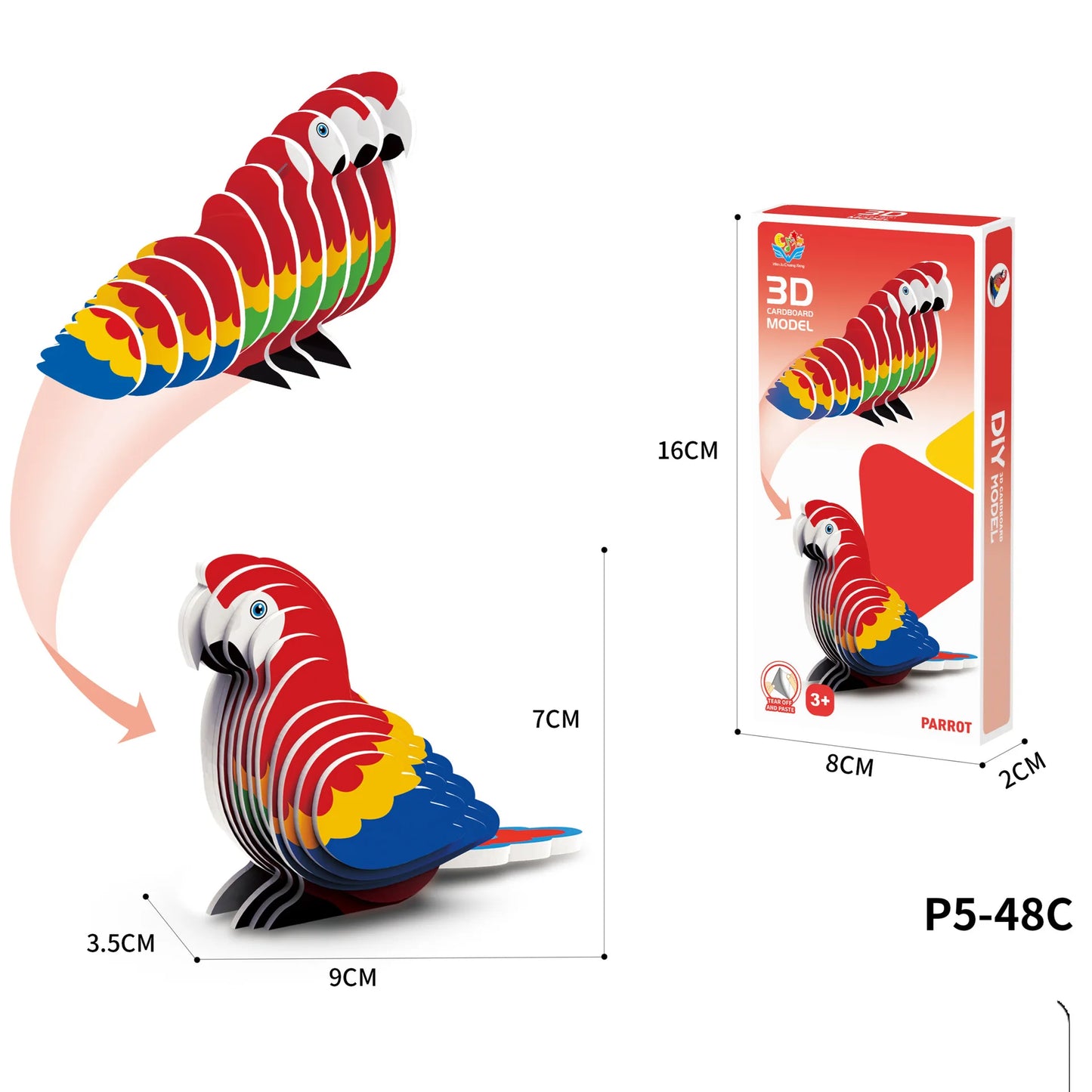 Children's Cartoon Dinosaurs 3D Three-dimensional Puzzle Toys DIY Puzzle Creative Paper Animal Model Assembly  baby toys