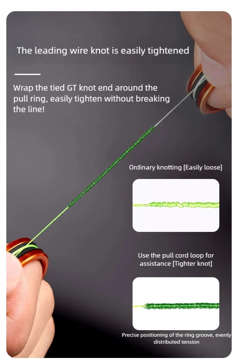 1pc/2pcs Alloy cable ring Fast line cutting Anti-slip Protect hands/fishing reel Tighten the leader knot fishing tools