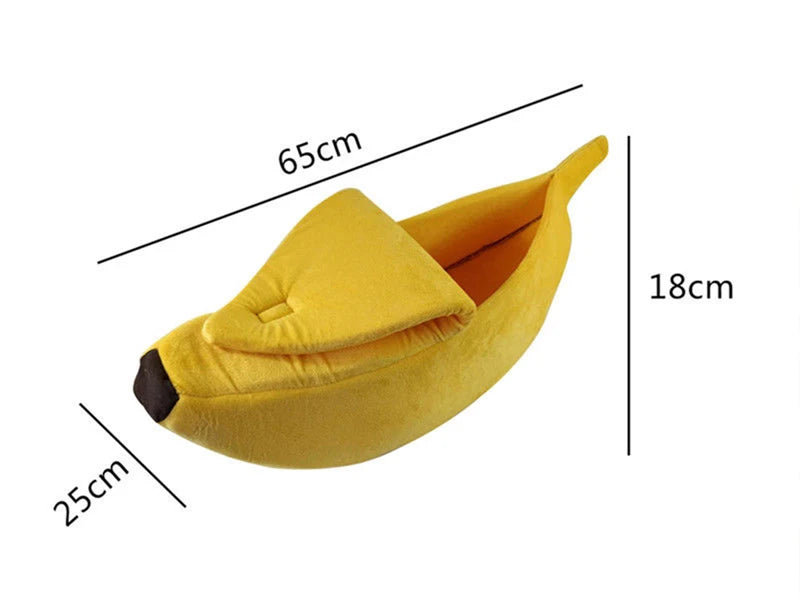 Winter Banana Cat Bed House Funny Cute Cozy Cat Mat Beds Warm Durable Portable Pet Basket Kennel Dog Cushion Cat Supplies winter