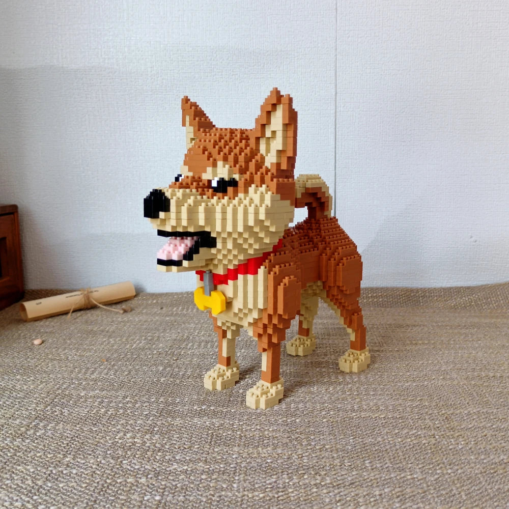 Charming Shiba Inu or Black Cat Building Block Kit (in bag) Delightful Pet Models for Creative Unique Gift Idea Decorative Piece