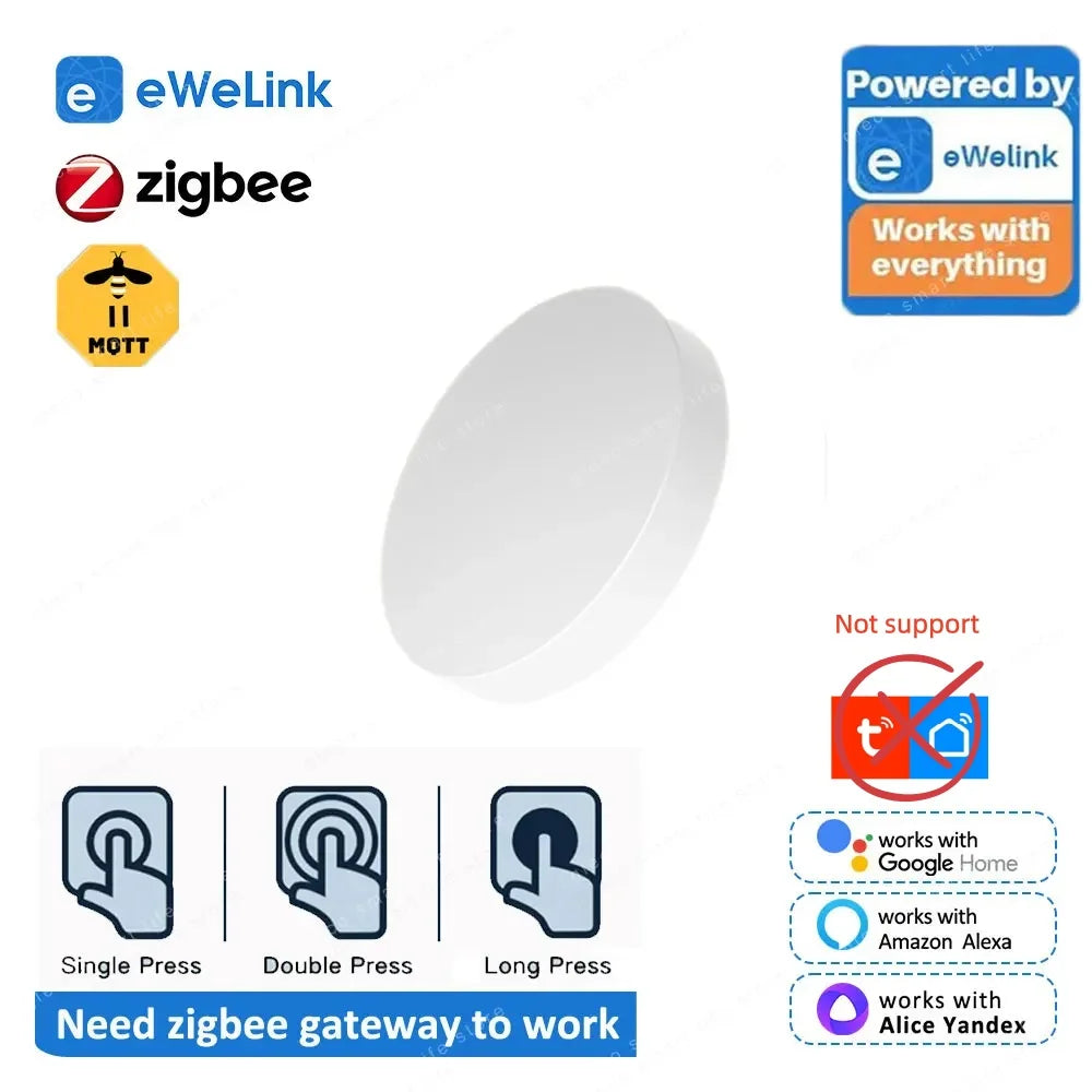 Zigbee Smart Button Scene Switch Alexa Google Alice Voice Control Wireless Button Ewelink App Zigbee Devices for Smart Home