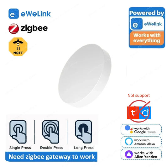 Zigbee Smart Button Scene Switch Alexa Google Alice Voice Control Wireless Button Ewelink App Zigbee Devices for Smart Home