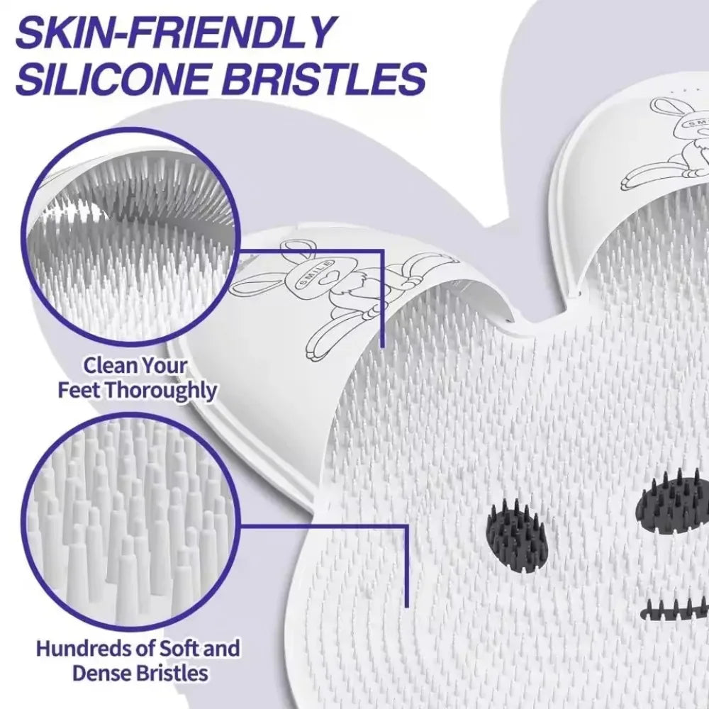 Rabbit Silicone Foot Scrubbing Mat Exfoliating Shower Massage Brush Back Massager Foot Scrubber Bathroom Non-slip Bath Mat Tools