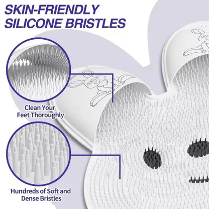 Rabbit Silicone Foot Scrubbing Mat Exfoliating Shower Massage Brush Back Massager Foot Scrubber Bathroom Non-slip Bath Mat Tools