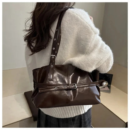 Fashionable Medium Size Versatile Tote Handbag for Daily Use Ethnic Style Synthetic Leather and Canvas Bag