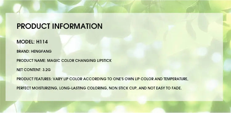 Warm Change Lip Balm Moisturizing Lipstick easy to color and not stick to the cup