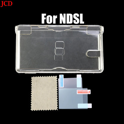 Plastic Clear Crystal Shell Skin Case Cover For Nintend DSL NDS Lite NDSL For DSi NDSi XL LL Console W/ Screen Protective Film
