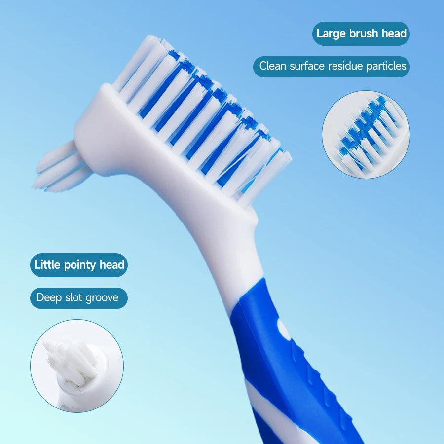 1pcs Toothbrush for dentures, double-sided cleaning, orthodontic correction, denture retainers, specialized toothbrush