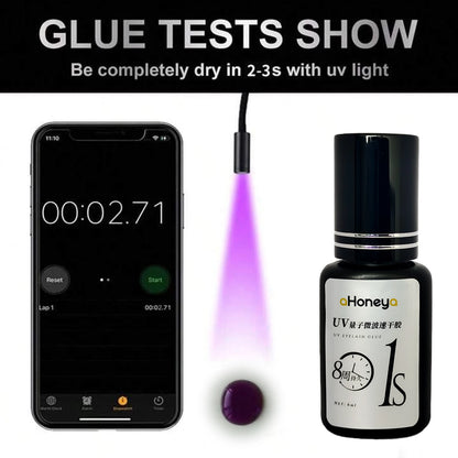 Salon UV Eyelash Grafting Glue Purple UV Lashes Glue 6ML Lasts 50-60 Days Waterproof and Oilproof