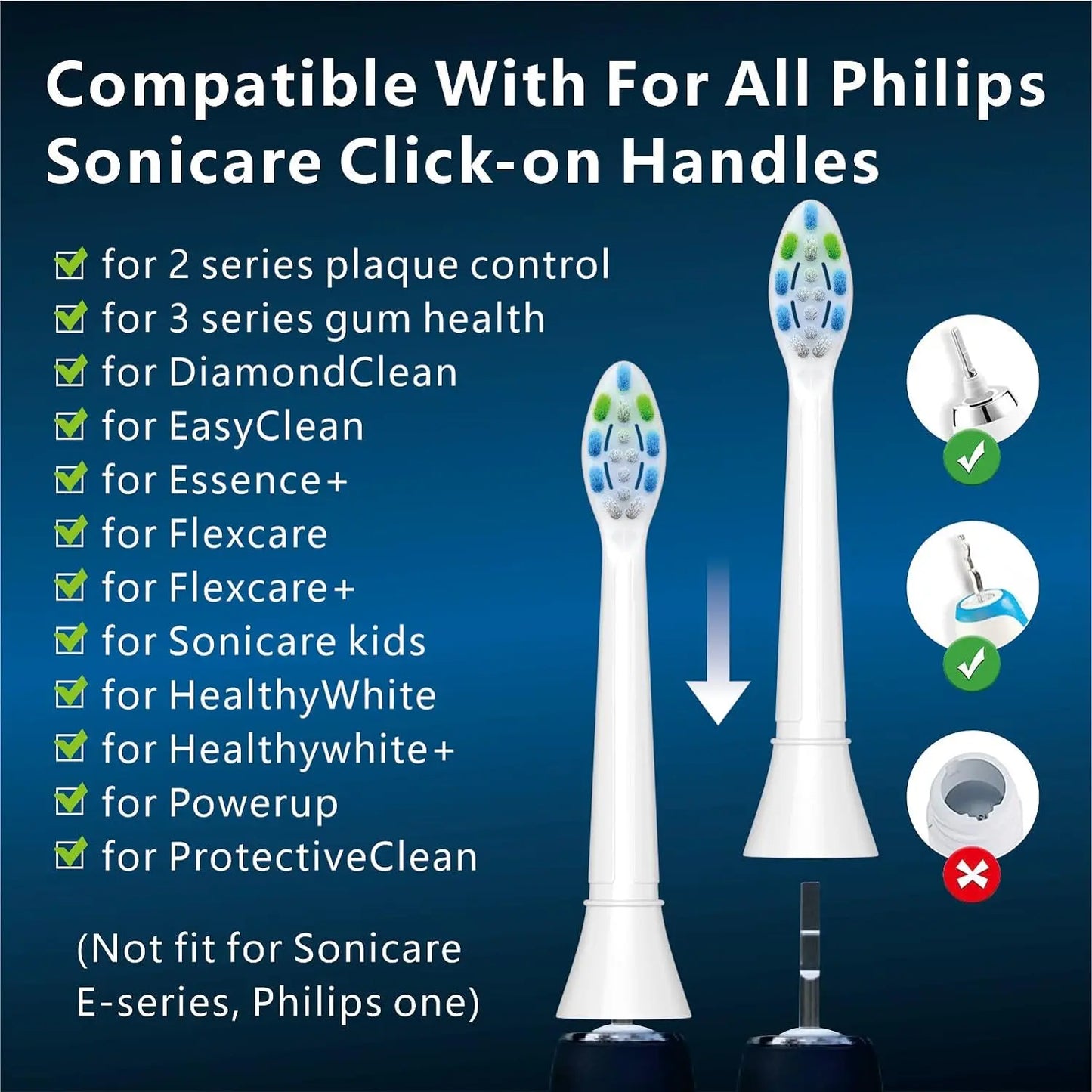 Toothbrush Heads Compatible with Philips Electric Toothbrush,Replacement Brush Heads Fit for 3100 4100 4300 5300 5500 6100 9000