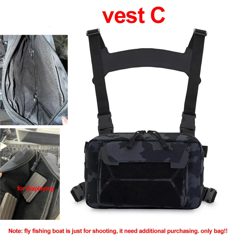 Tactical Chest Vest Bag Backpack Front Rig Pouch Outdoor Camping Cycling Hiking Hunting Climbing Fishing Lure Travel Fanny Pack