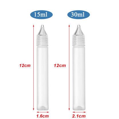 5Pcs/set 15ml/30ml White Plastic Glue Applicator Needle Squeeze Bottles For Paper Quilling DIY Craft Supplies