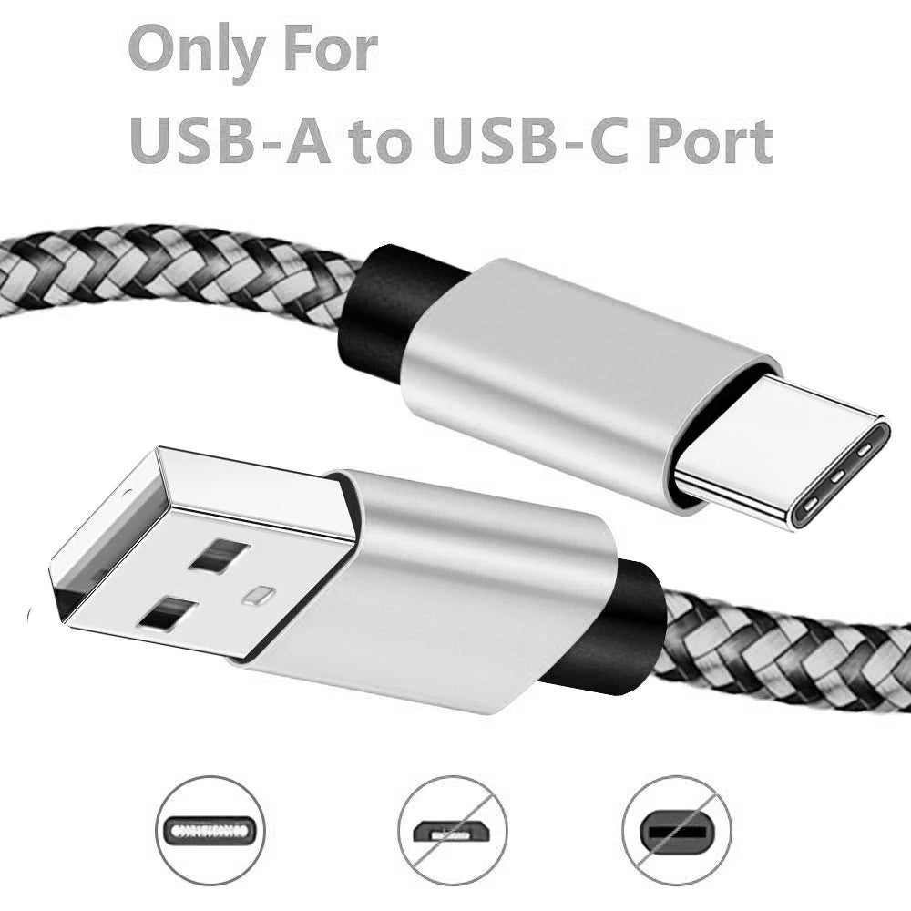 USB Type C Cable 2.4A Fast Charging Battery Charger Wire Woven Nylon Data Cable Mobile Phone Charger For Huawei Samsung USB C
