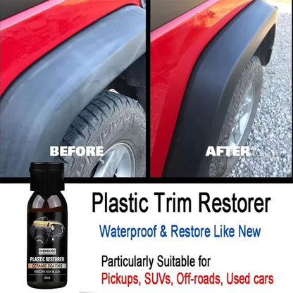 Car Plastic Restorer, Ceramic Coating, 2-3 Years of Long-Lasting Protection, Restoration and Whitening, Black Gloss, Plastic Trim and Rubber Maintenance