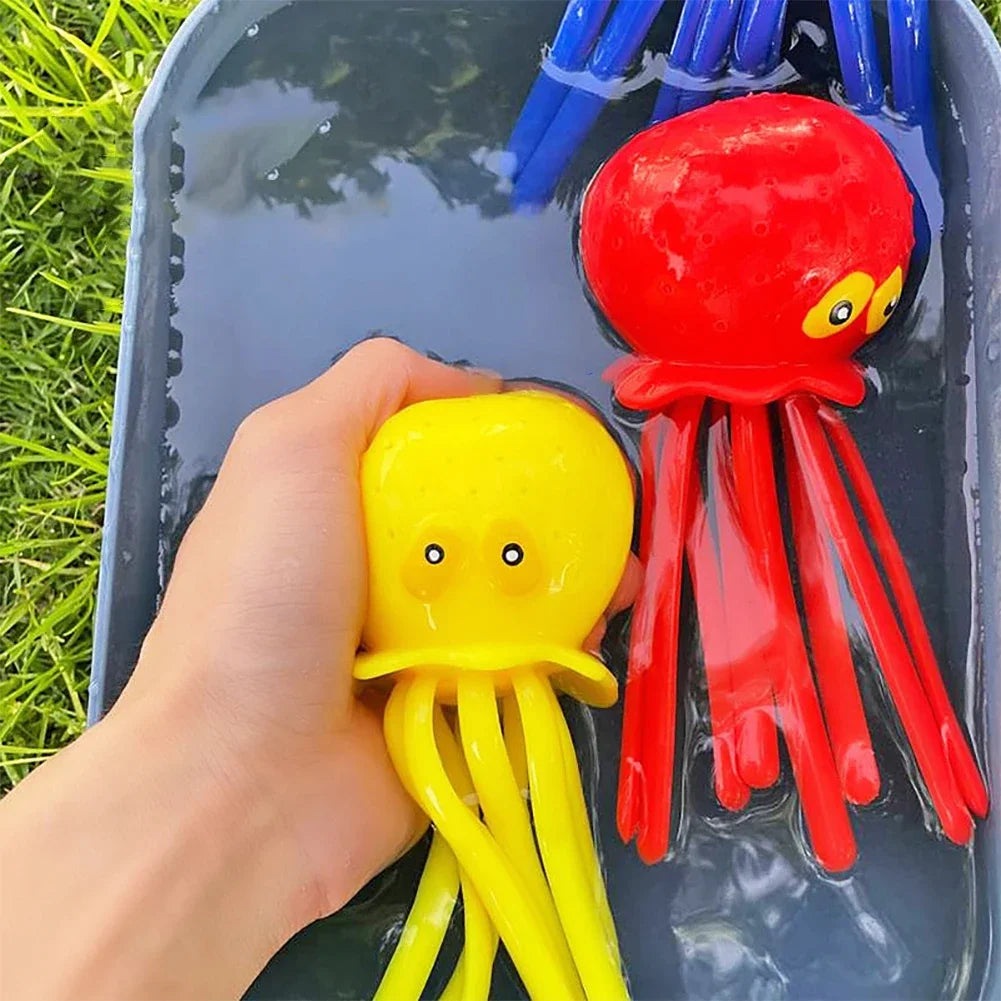 Baby Bath Toys Sponge Water Absorbing Octopus Squeezing Stress Relief Toys Summer Swimming Play Water Bath Toy for Children