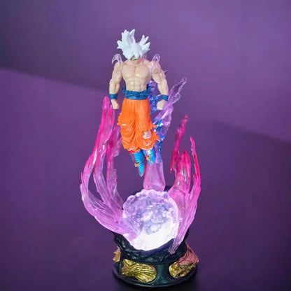 24cm Anime Dragon Ball Can Emit Light Figure Ultra Instinct Son Goku Saiyan Pvc Sculpture Doll Decoration Model Collection Gifts