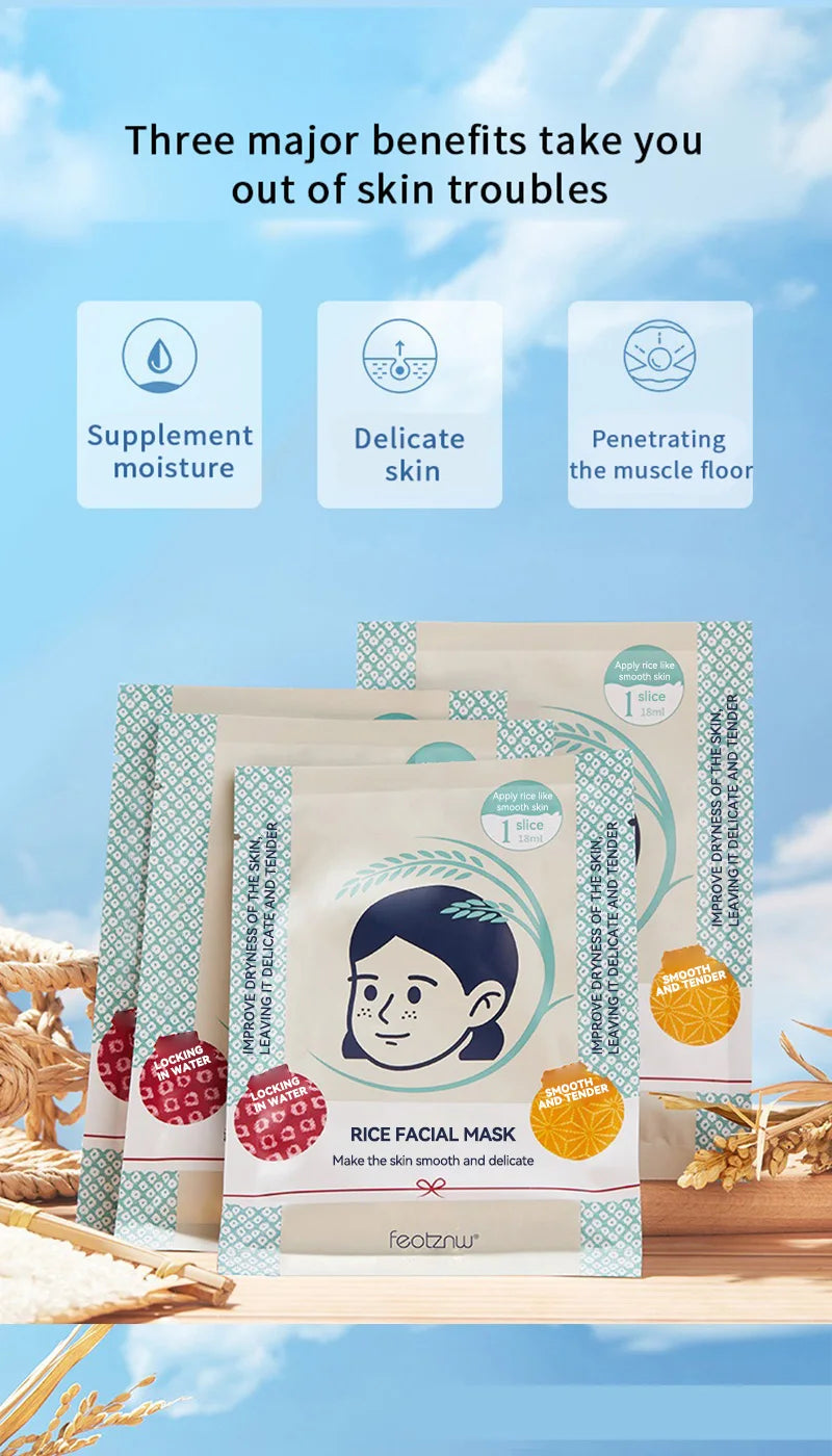 Fadinne Rice Mask — Hydrating, Moisturizing, and Water-Locking Formula for Soft and Supple Skin