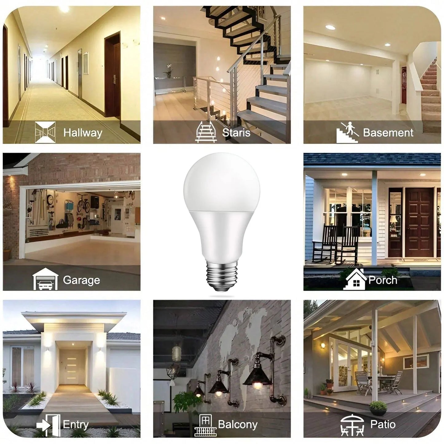 1pc Radar Motion Sensor Light Bulbs Dusk to Dawn LED Bulbs Outdoor Auto On/Off for Indoor Outdoor Basements, Porch,Courtyards