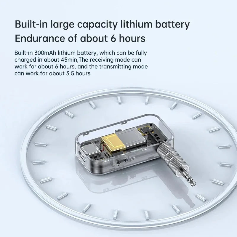 Bluetooth 5.3 Transmitter Receiver Adapter Wireless Audio For Car Music Headphone Speaker 3.5mm Jack AUX Wireless Audio Adapter