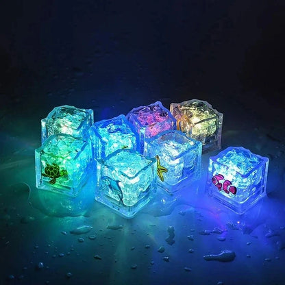 6/12PCS Baby Bath Bathtub LED Light Up Toys Colorful Waterproof Glowing Ice Cube for Bathtub Swimming Pool Birthday Xmas Gift