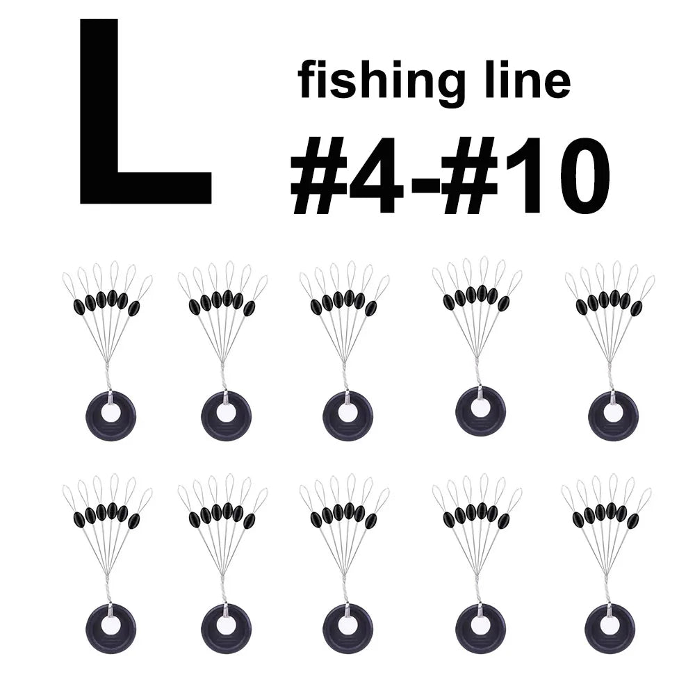 60 pcs 10 Group Rubber Silicon Space Bean Profession Fishing Float Resistance Anti-Strand fishing Line gear Connector Stopper