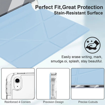 3+Y-fold Flip Clear Cover For iPad Air 4 5 6 7 11 For Air 2 9.7 Pro 11 Mini 6 7 Start Case For 10th 11th Gen 2025 7/8/9 10.2