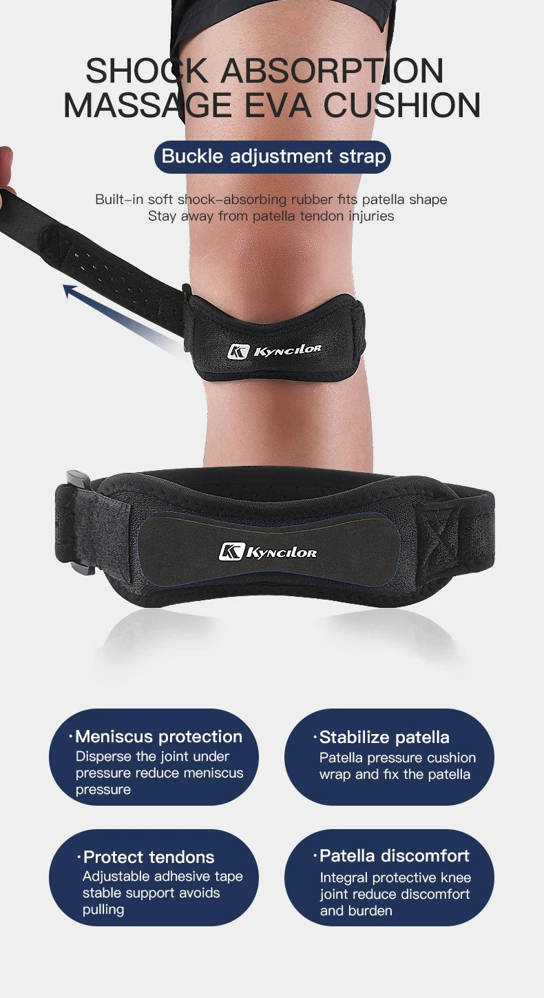 1PC Patella Kneecap Band Adjustable Silica Gel Knee Tendon Strap Protector Knee Pad Running Sports Cycling Gym Knee Support