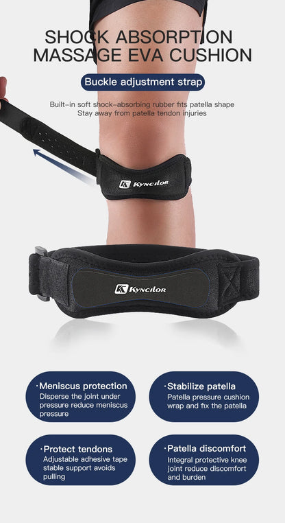 1PC Patella Kneecap Band Adjustable Silica Gel Knee Tendon Strap Protector Knee Pad Running Sports Cycling Gym Knee Support