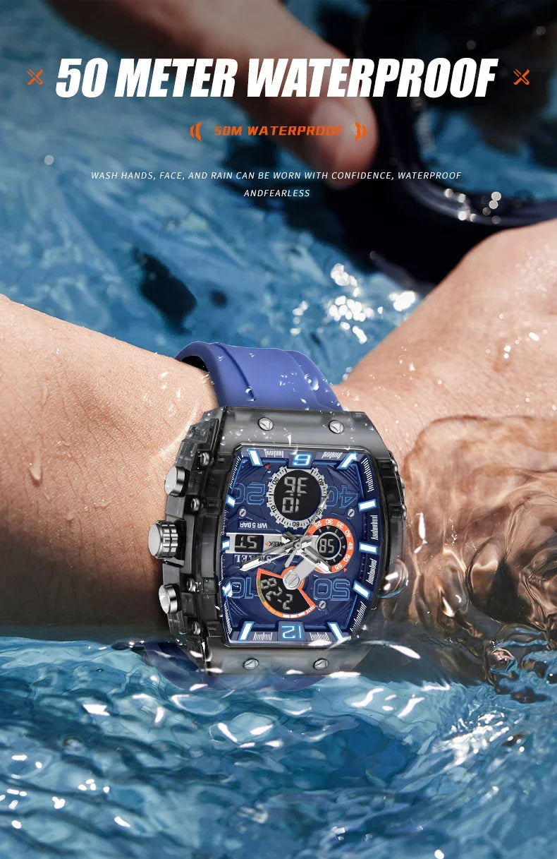 SMAEL 8109 Digital Watch Men Outdoor Sport 5ATM Waterproof LCD Electronic Male Quartz Watches for Men's Chronograph Wristwatch