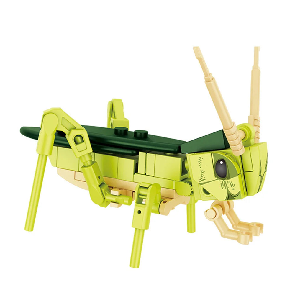 City Farm Vegetable Garden Cute Animals Insect Dragonfly Spider Mantis Centipede Grasshopper Honeybee Building Block Bricks Toy