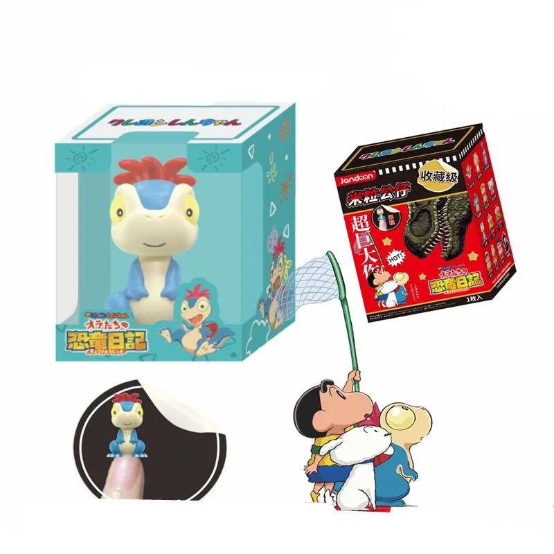 Crayon Shin-Chan Anime Figures Creative Peripheral Dinosaur Diary Baby Rice Grains Doll Model Blind Boxs Toys Children's Gifts