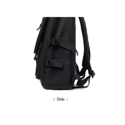One 15 Inch Polyester Waterproof Solid Color Simple Men's Backpack Fashion Couple Student Computer Backpack