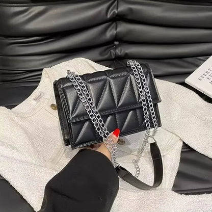 Women's fashion crossbody bag diamond check chain small square bag shoulder bag