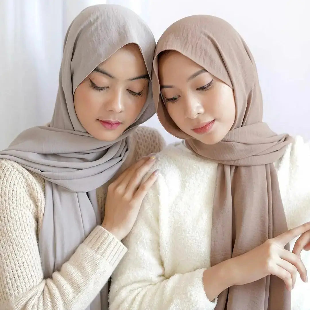 Premium Velvet Satin Chiffon Hijab Scarf Women Luxury Soft Plain Shawl For Women Muslim Hijabs Turban Femme Chic  Ramadan