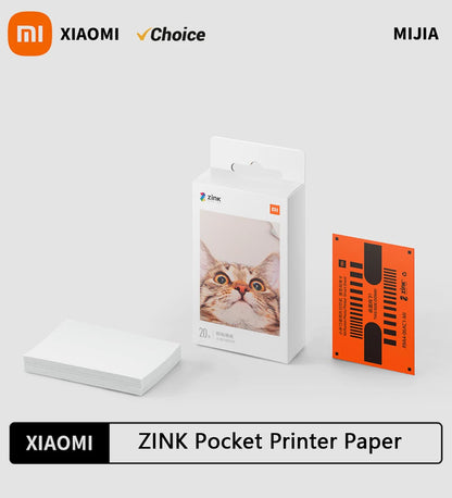 Original 100% Xiaomi ZINK Pocket Printer Paper Self-adhesive Photo Print 50pcs Sheets Xiaomi 3-inch Mini Pocket Photo Printer CN
