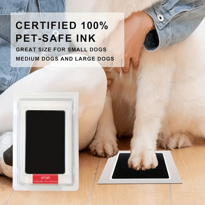 Pet Paw Print Commemorative Ink Pad，Dog or Cat Pet Owner Keepsake，DIY Inkless Handprints and Pet Pawprint Impression Making Kit