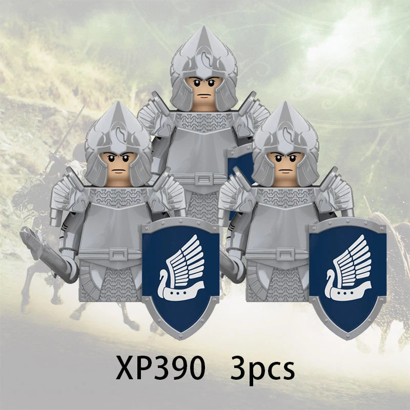 3pcs Lord Rings Elves Orcs Army Dwarf Rohan Mini Action Toy Figures Building Blocks Assembly Toys for Kids Birthday Gift