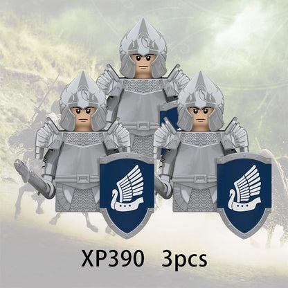 3pcs Lord Rings Elves Orcs Army Dwarf Rohan Mini Action Toy Figures Building Blocks Assembly Toys for Kids Birthday Gift