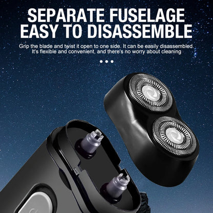 Men's Electric Portable Shaver, Double Headed Shaver, Multi Functional USB Charging Shaver