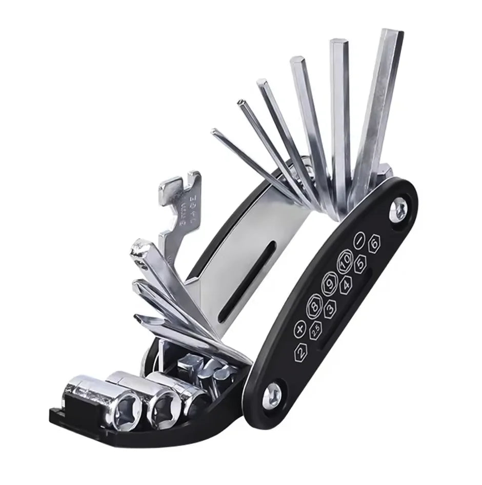 Bicycle Repair Tools Kit, Bike Accessories, Multi Tool Set with Pump Tire Patch, Portable Mountain Road BikeTire Auto Tool Set