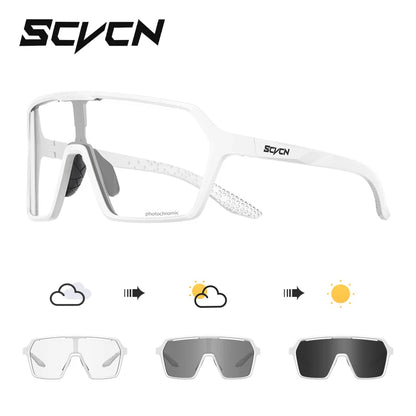 SCVCN New Photochromic Sunglasses MTB Cycling Glasses Outdoor Sports Running Drving Goggles UV400 Protection Bike Eyewear