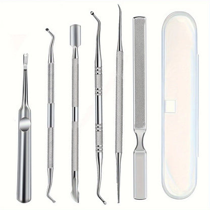 Stainless Steel Nail Care Set: Precise Stratum Corneum Remover and Calluses Trimmer - Including Nail Files and Cleaning Agents