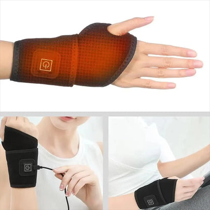 2026 Electrically heated wrist brace with adjustable and breathable black strap for sports and hand joint protection tools  USB