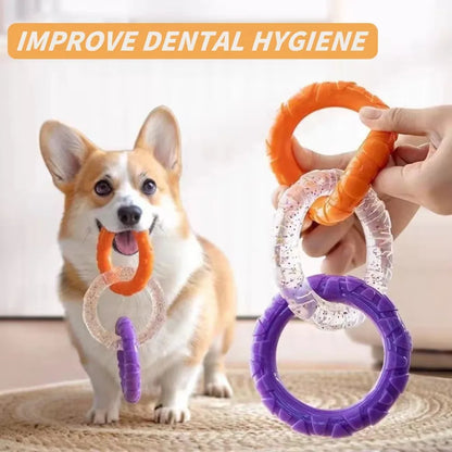 Dog Hollow Ball Toy Rubber Chew Toys for Dogs Cleaning Teeth Molar Bite Resistant Toy with Bell Puppy Training Game