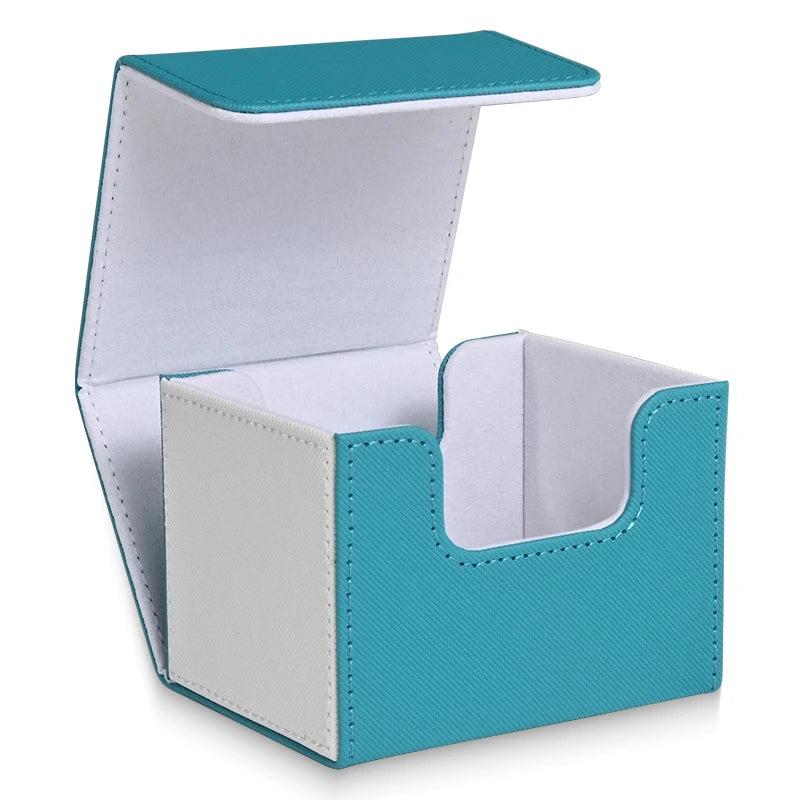 Card Deck Box,PU leather strong magnet card case, Holds 120+ Single Sleeved Cards,fits for Magic, Yugioh TCG cards