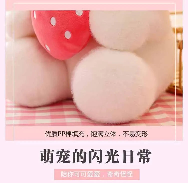 25cm Sanrio Strawberry Kuromi Pillow Plush Toy Soft Stuffed Animal Strawberry Melody Figure Doll Gift For Girl Birthday Gifts
