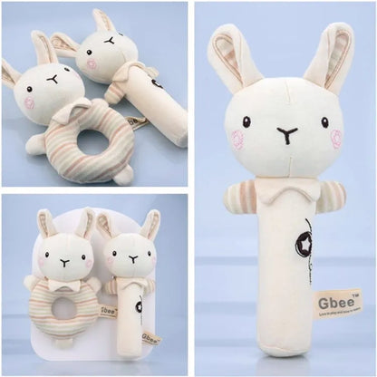 Organic Cotton Hand Rattle Baby Soothing Toy Infant Baby Rattle Toy for Babies