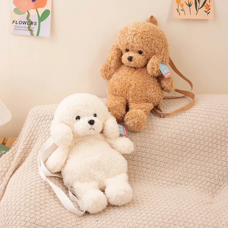 Cute Teddy Dog Backpacks Stuffed Animal Poodle Bag Girls Shoulders Bags Plush Student Schoolbags Backpack Puppy Toys for Boy