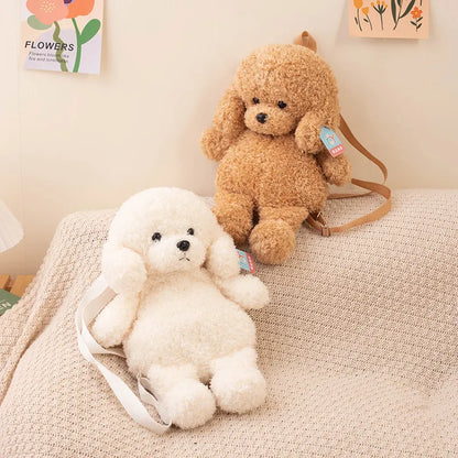 Cute Teddy Dog Backpacks Stuffed Animal Poodle Bag Girls Shoulders Bags Plush Student Schoolbags Backpack Puppy Toys for Boy